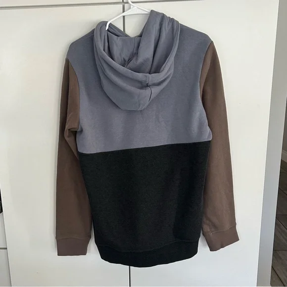 Warehouse One Men’s Colorblock  Hoodie - Grey, Blue and Brown, Size M - Picture 4 of 9